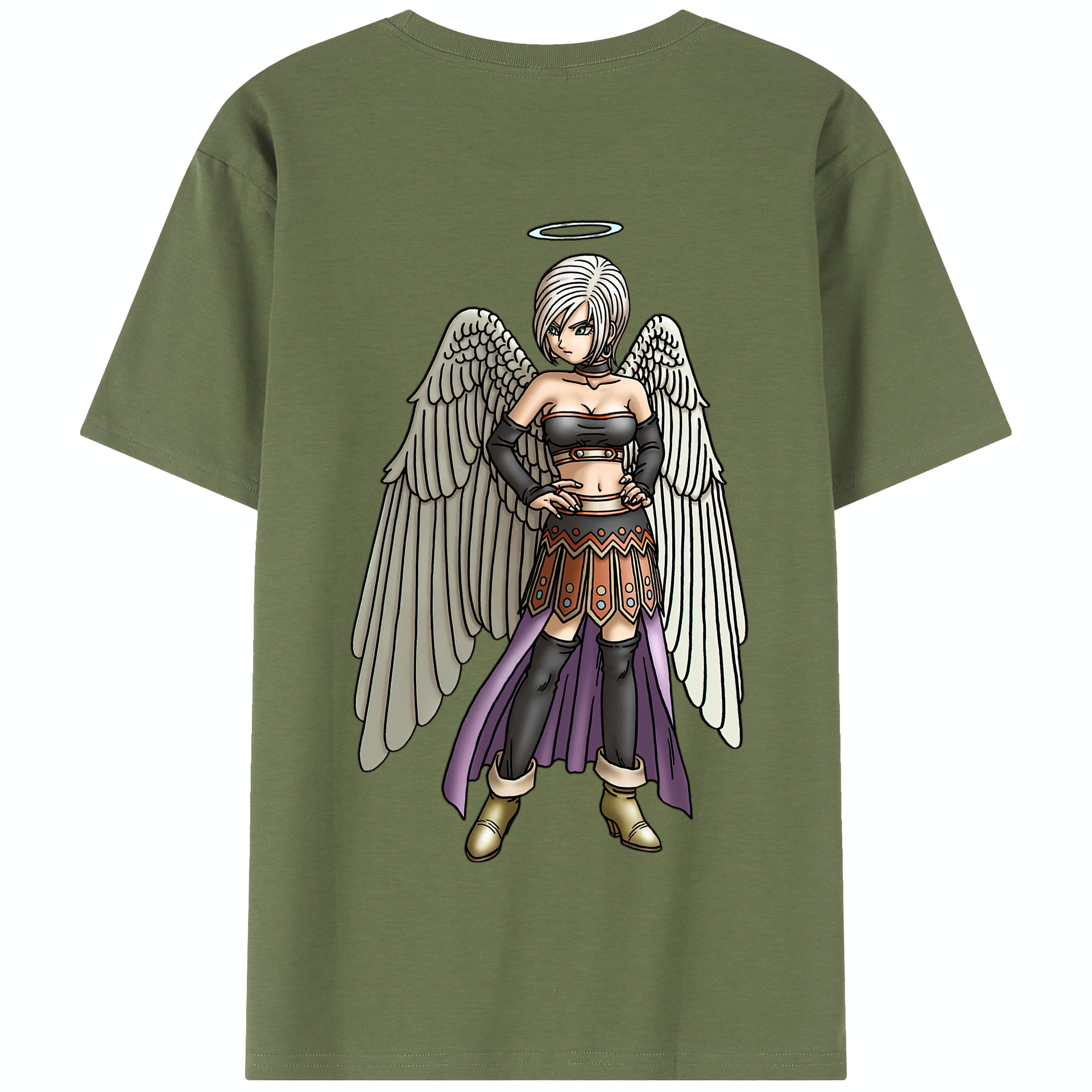 （画像用） ドラゴンクエスト Doragon Kuesuto Dragon Quest 綿100％半袖Tシャツ（背面プリント）